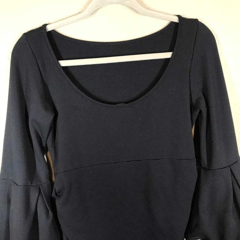 Soon Maternity Myra Black Ruffle Sleeve Maternity Dress - Picture 8 of 9